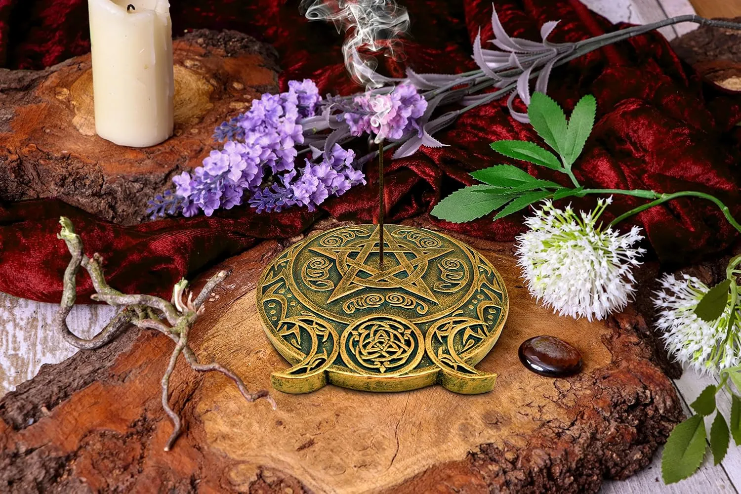 Nemesis Now Decor Nemesis Now Triple Moon Symbol Fragrance Incense Burner, Gold (13.7cm)