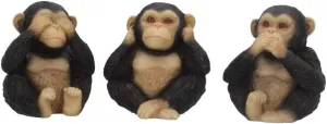 Nemesis Now Decor Nemesis Now U4174M8 Three Wise Chimps Figurine 8cm Black