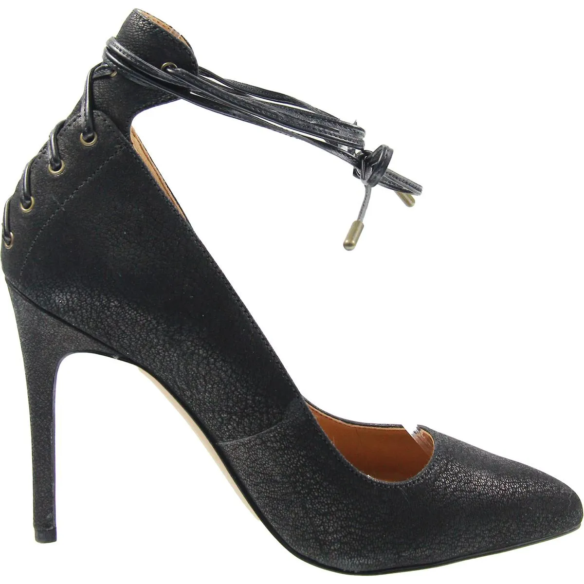 NWEBBA Womens Lace-Up Leather Lace-Up Heels