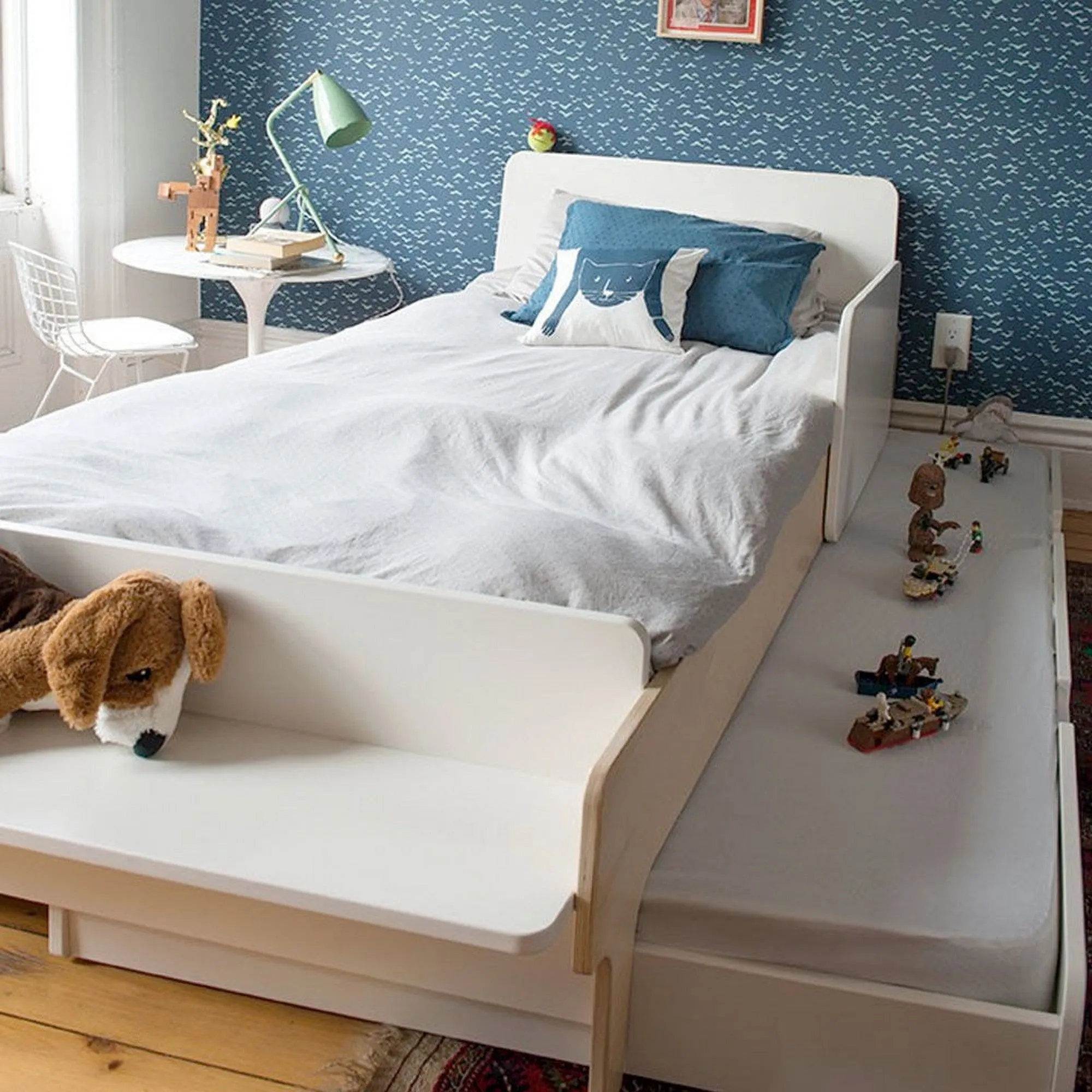 OEUF River Twin Bed - White/Birch