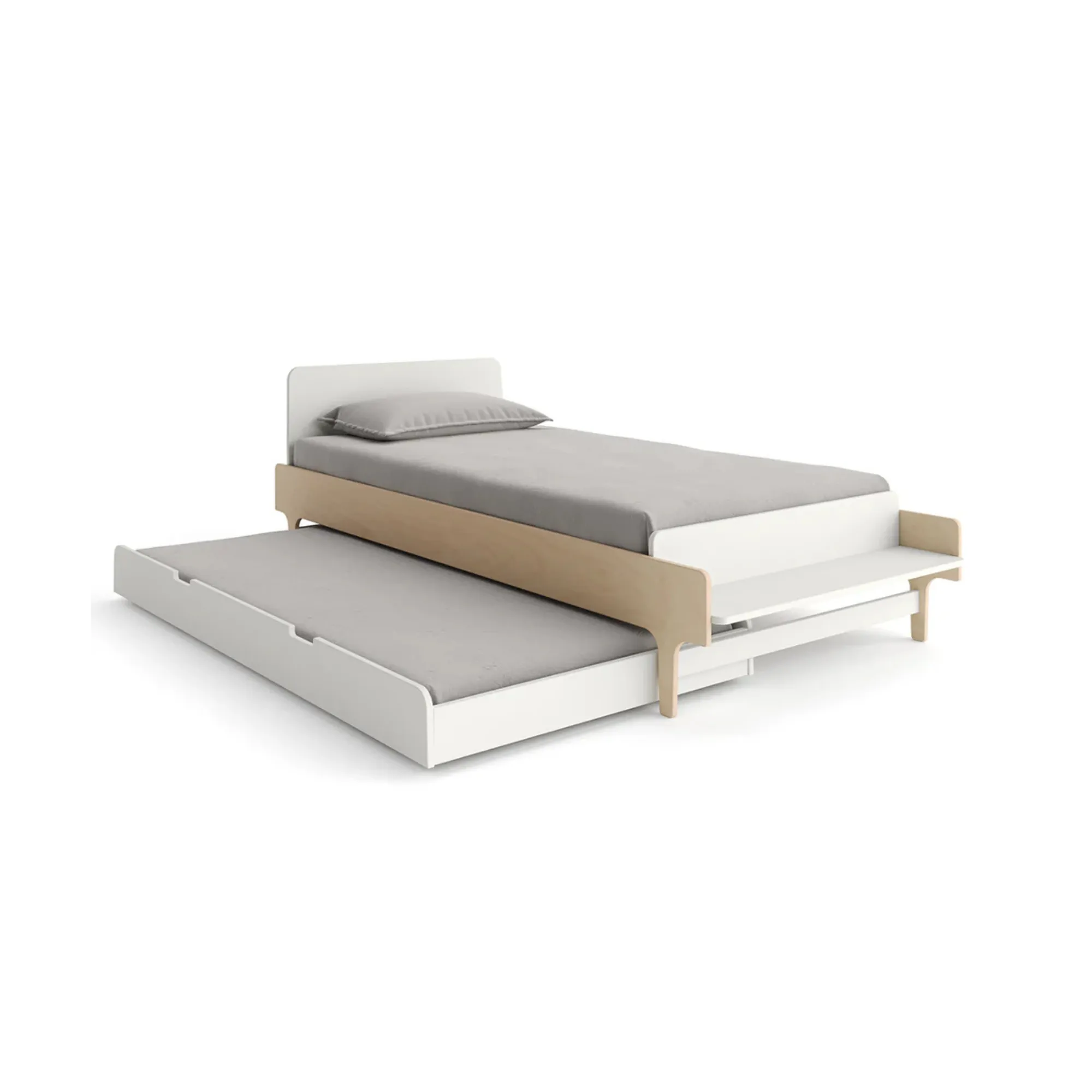 OEUF River Twin Bed - White/Birch