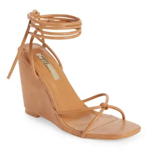 Otis Lace Up Wedge Sandal In Brown