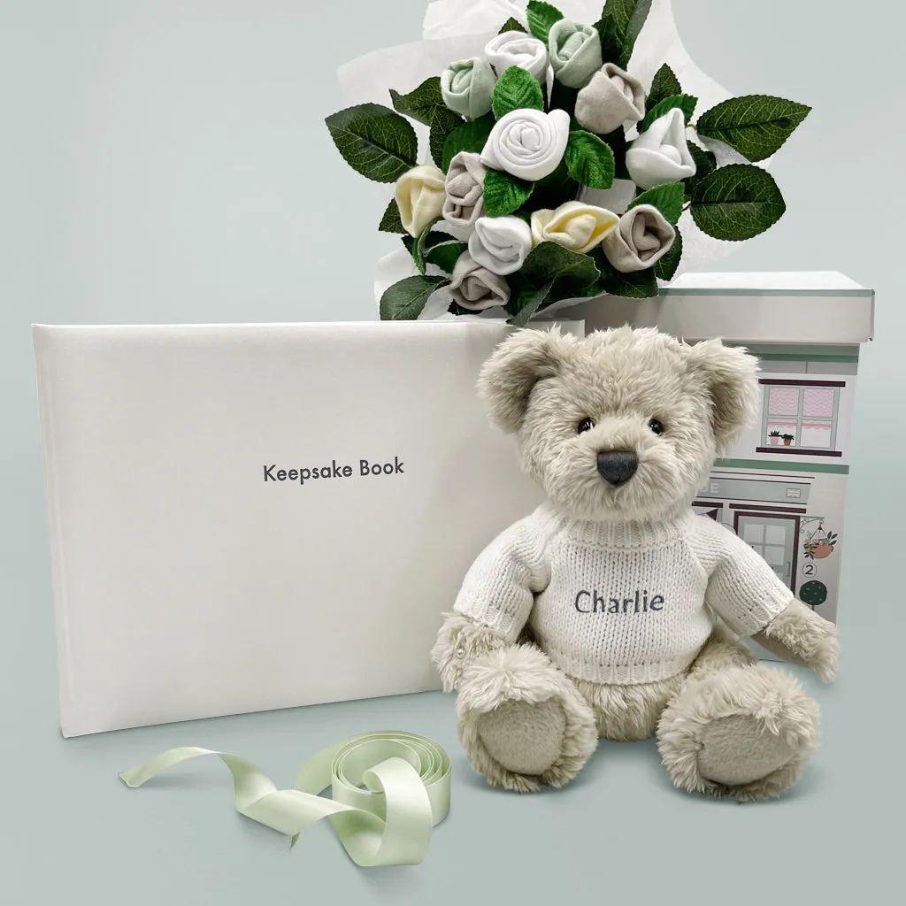 Personalised Baby Blessings Keepsake Hamper with Berkeley Bear