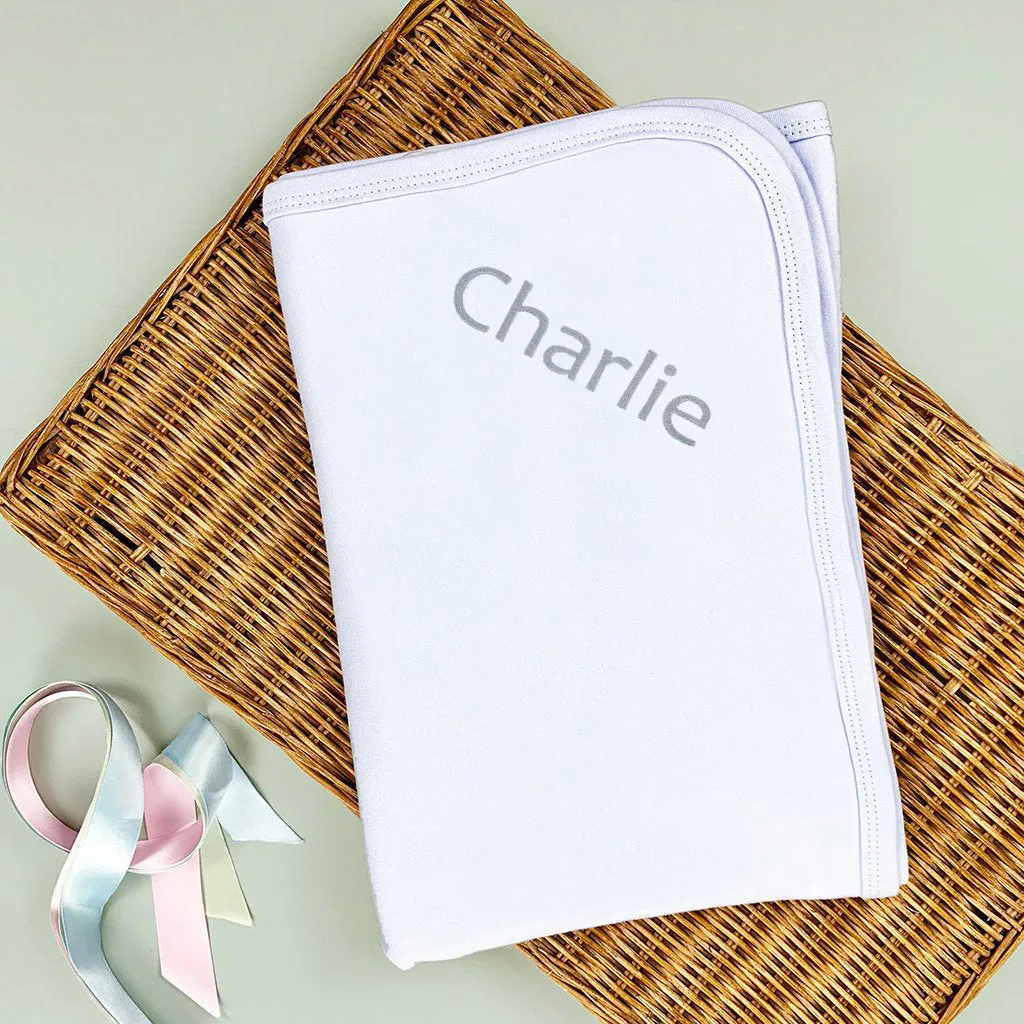 Personalised Baby Gift Set with Little Grey Bunny
