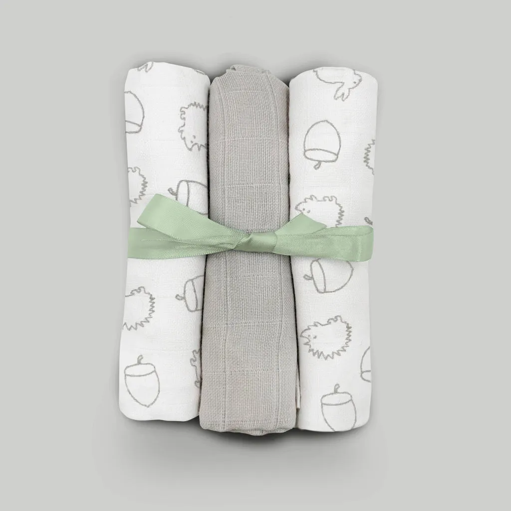 Personalised Baby Gift Set with Little Grey Bunny