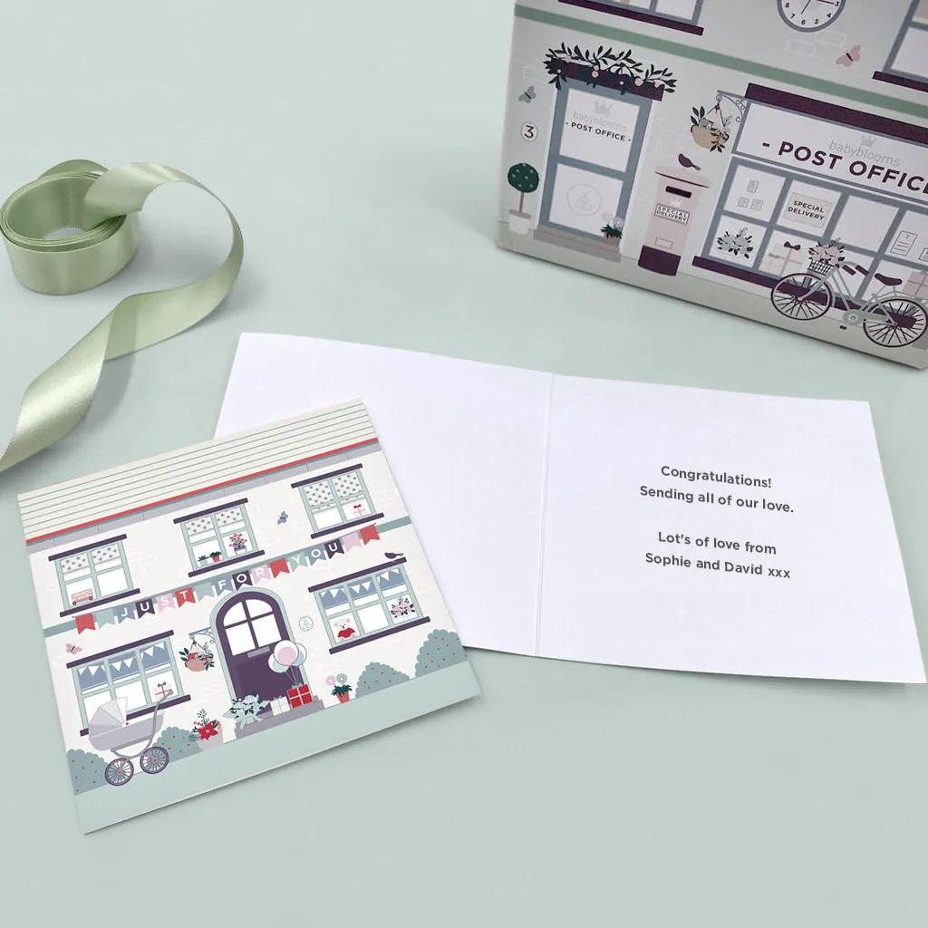 Personalised Baby Gift Set with Little Grey Bunny