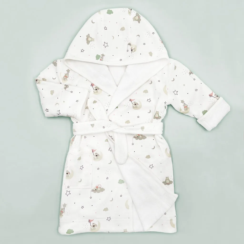 Personalised Berkeley Bear & Little Love Bathrobe, Blue
