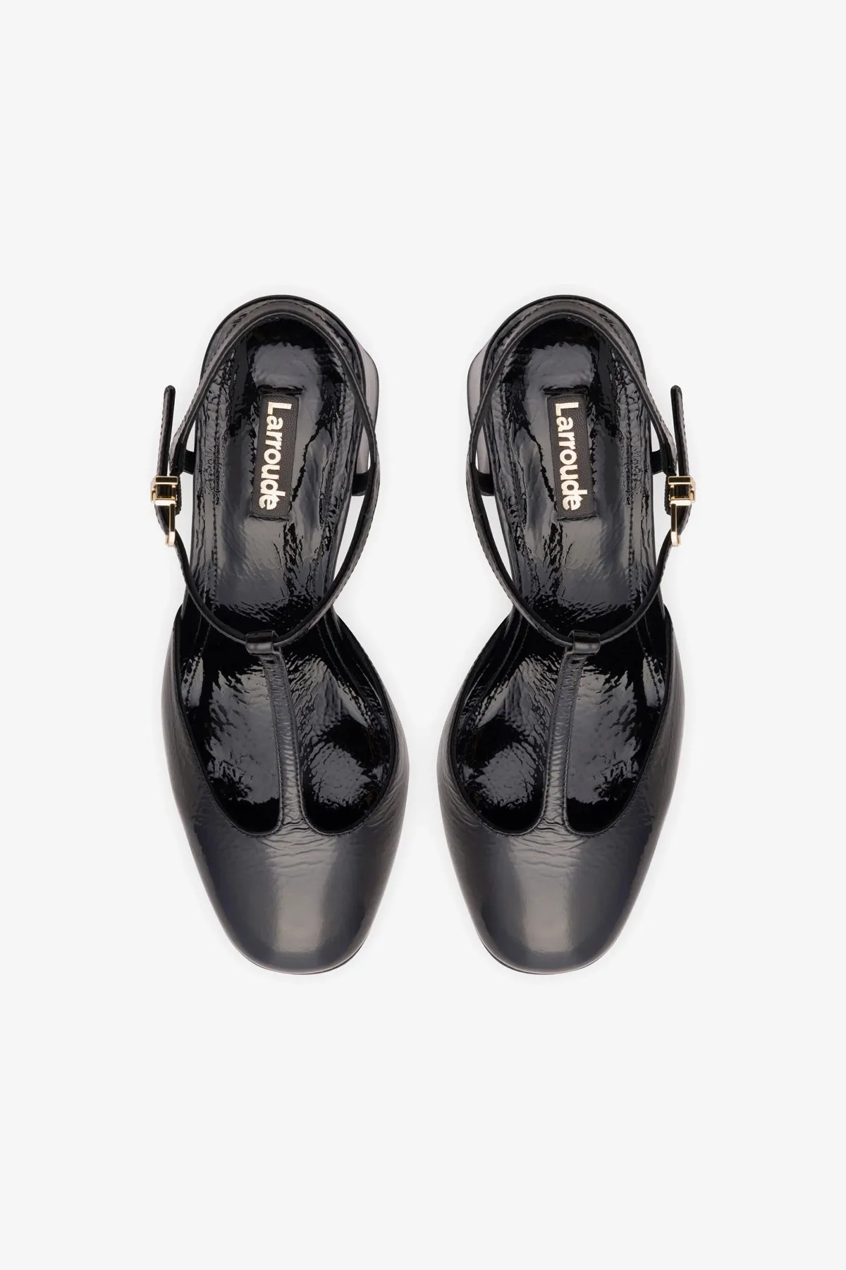 Pixie Pump In Black Cracked Patent Leather