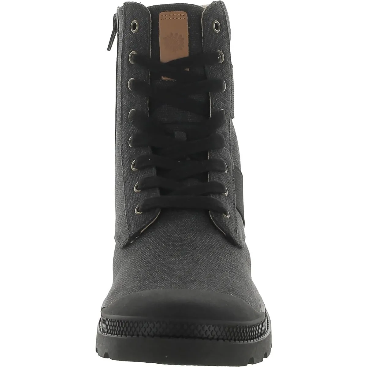 PLATON Womens Zip closure Lace up Combat & Lace-Up Boots