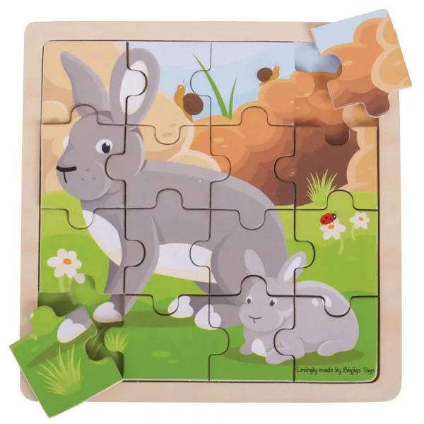 Rabbit & Kitten Wooden Jigsaw Puzzle