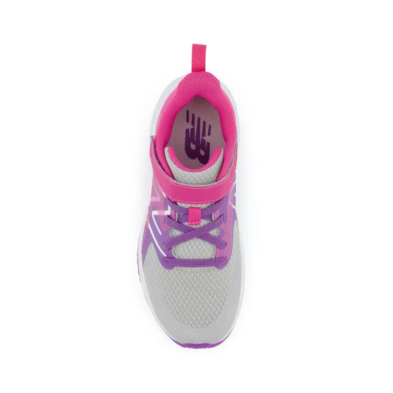 Rave Run v2 Bungee Lace - Summer Fog with Mystic Purple and Hi-Pink - Kids