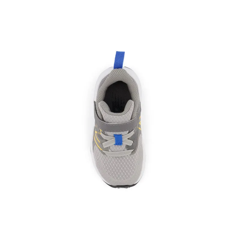 Rave Run v2 Bungee Lace with Top Strap - Grey with Blue and Gold - Kids