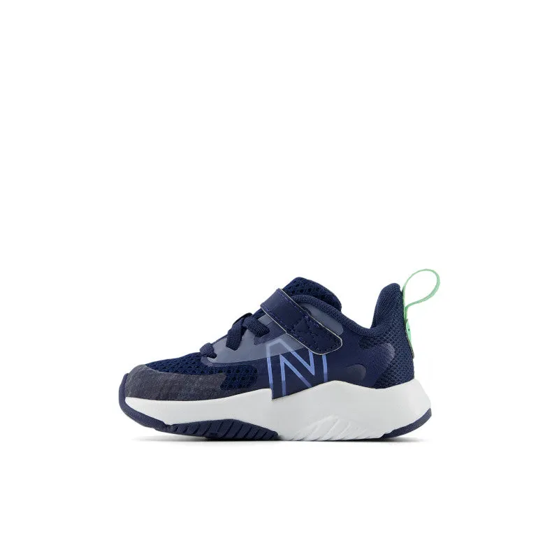 Rave Run v2 Bungee Lace with Top Strap - NB Navy with Electric Sky and Sweetgrass - Big Kids