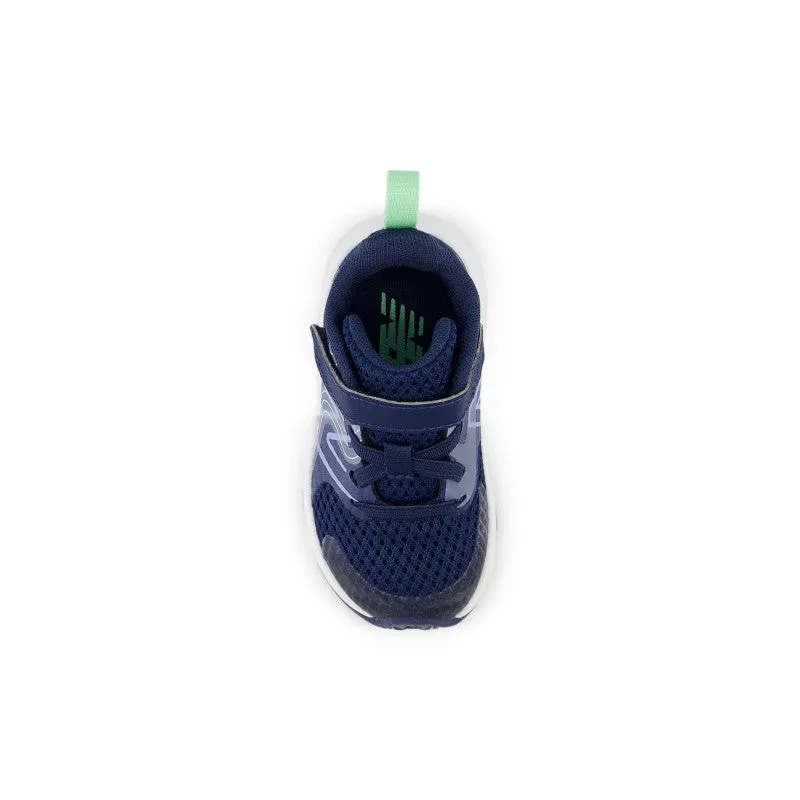 Rave Run v2 Bungee Lace with Top Strap - NB Navy with Electric Sky and Sweetgrass - Big Kids
