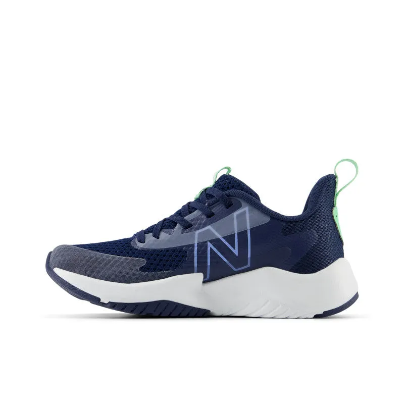 Rave Run v2 - NB Navy with Electric Sky and Sweetgrass - Little Kids
