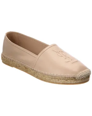 Saint Laurent Monogram Leather Espadrille