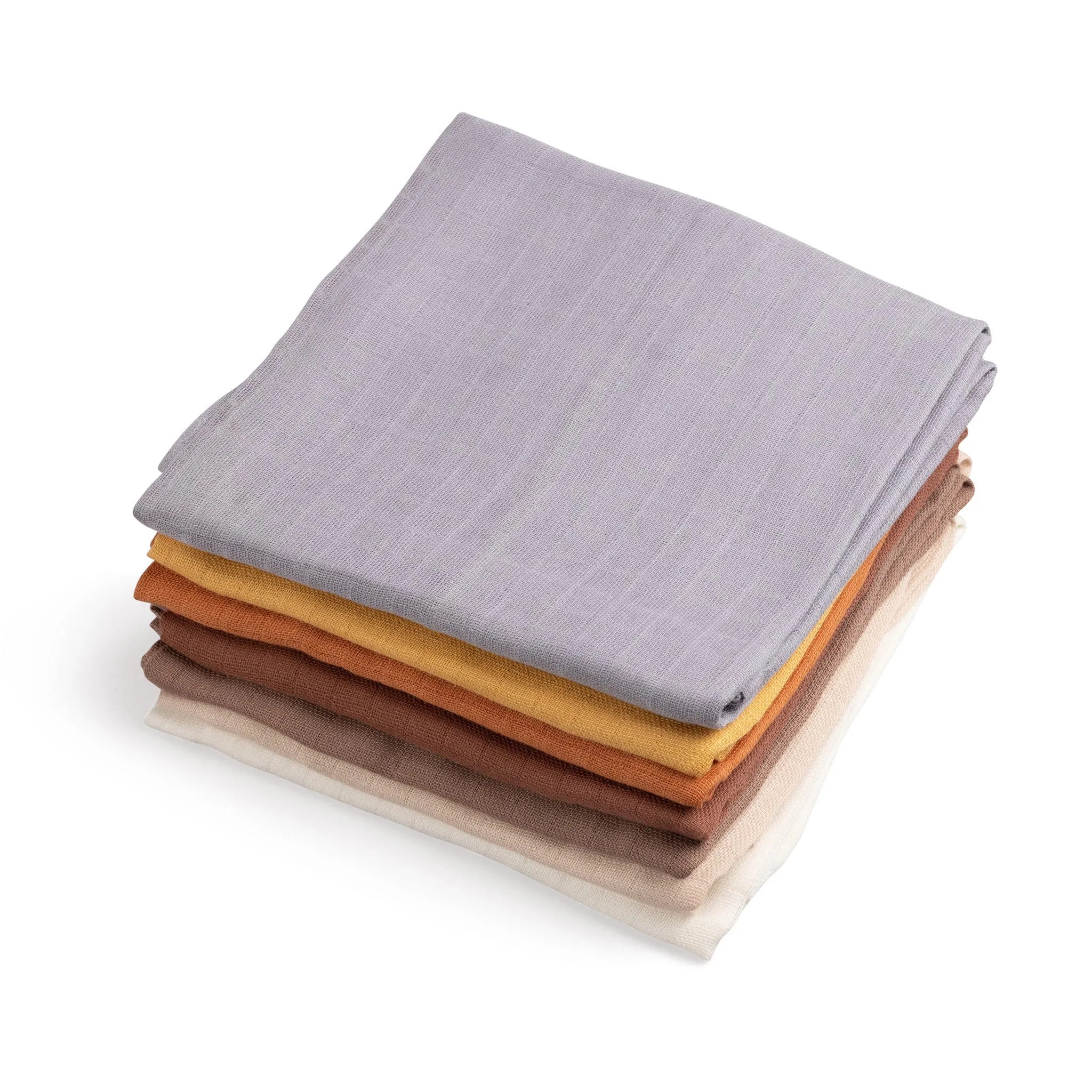 Sebra, 7 Pack Muslin Cloth, Toes/Builders Colours