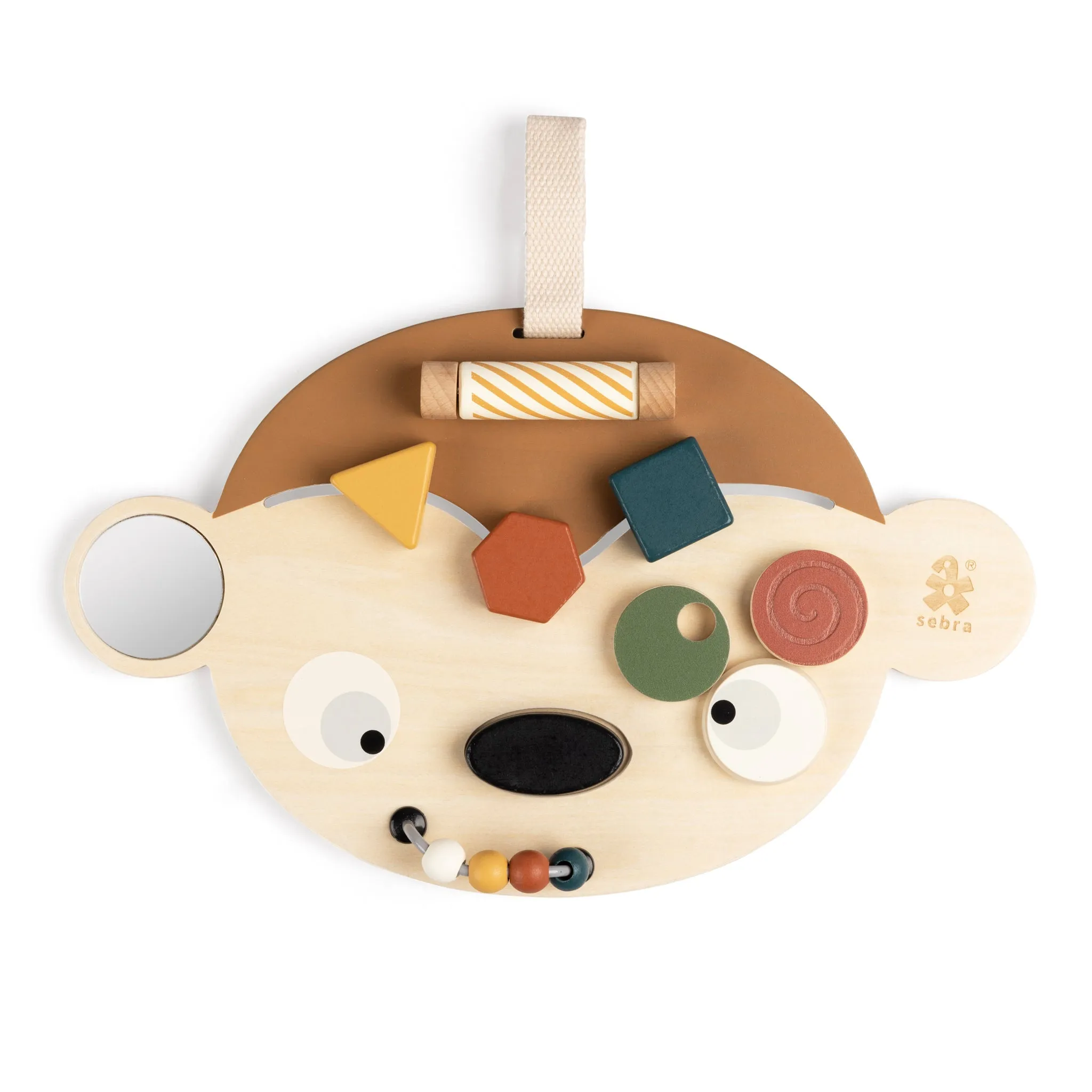 Sebra, Maci Monkey, Wooden Activity Panel