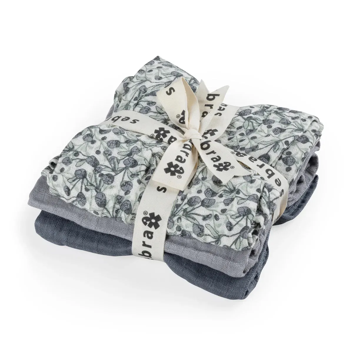 Sebra, Muslin 3 pcs, Blue Olive