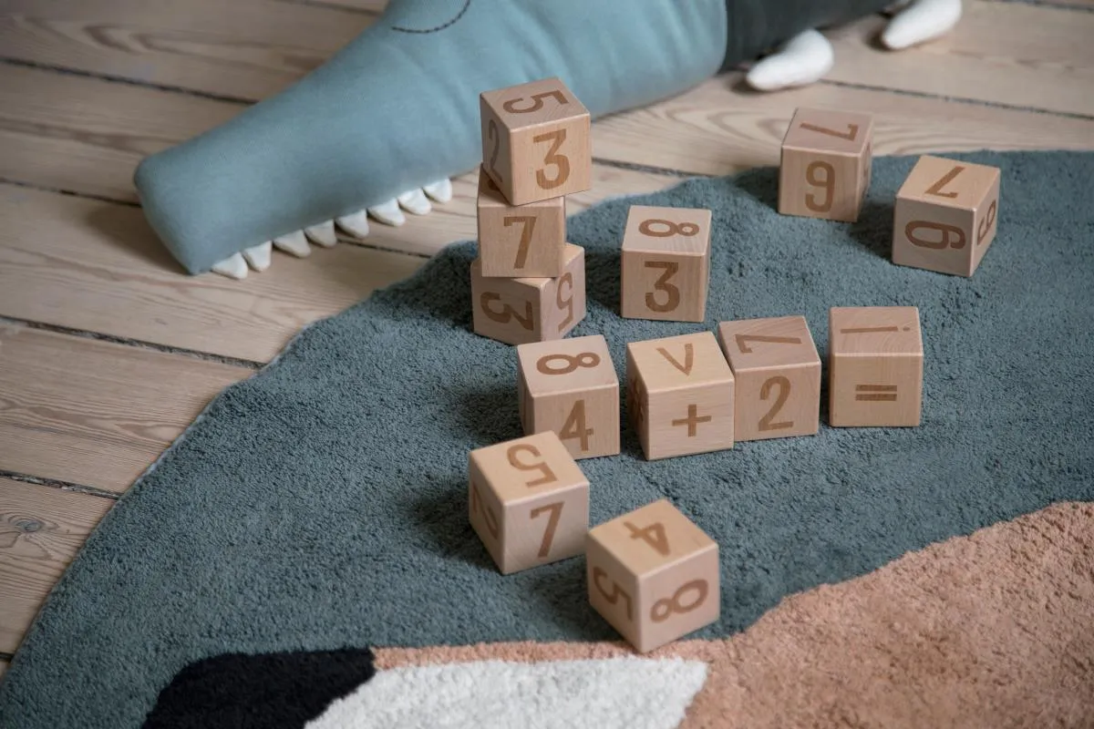Sebra, Wooden Number Blocks, 12 pcs