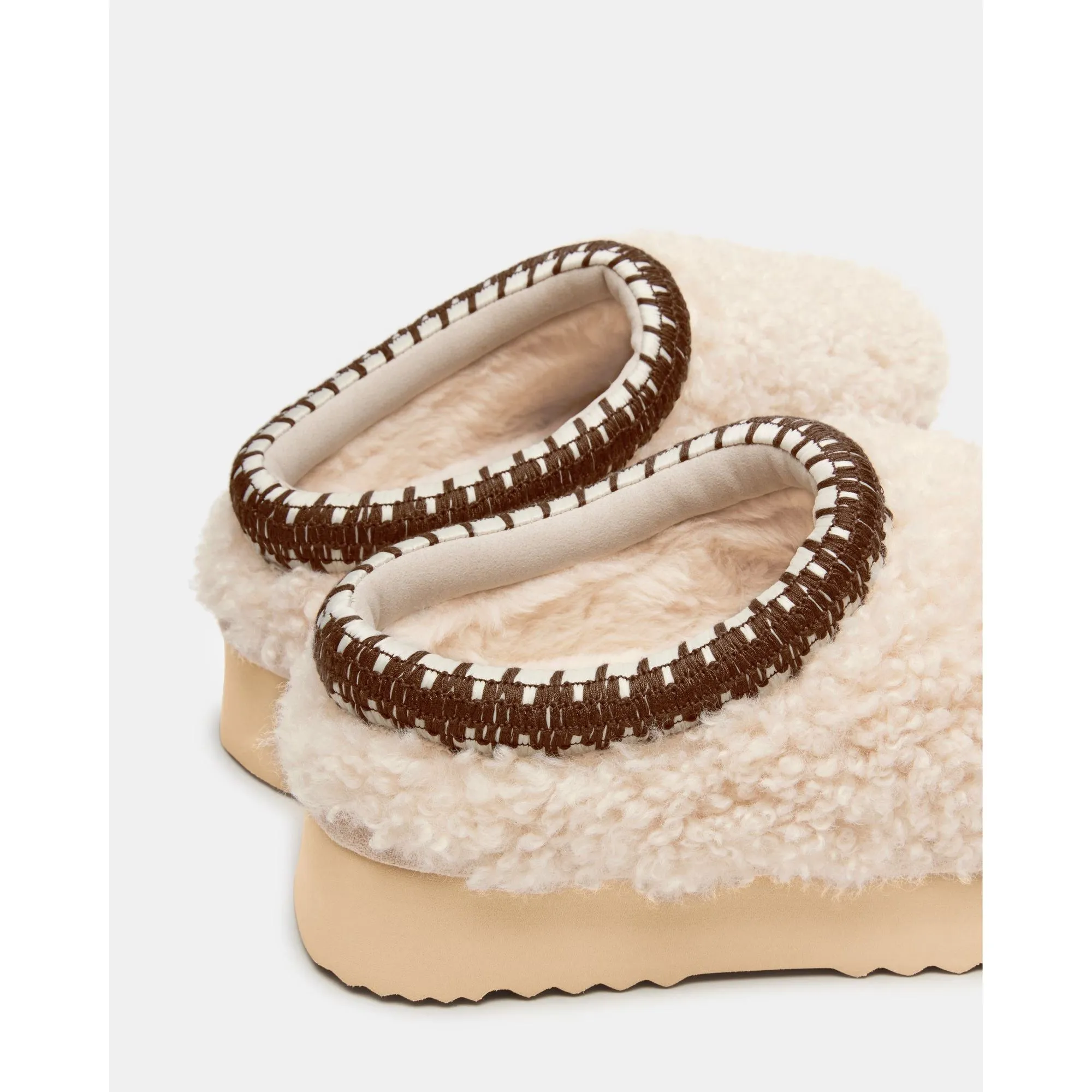 Selena Faux Shearling Natural