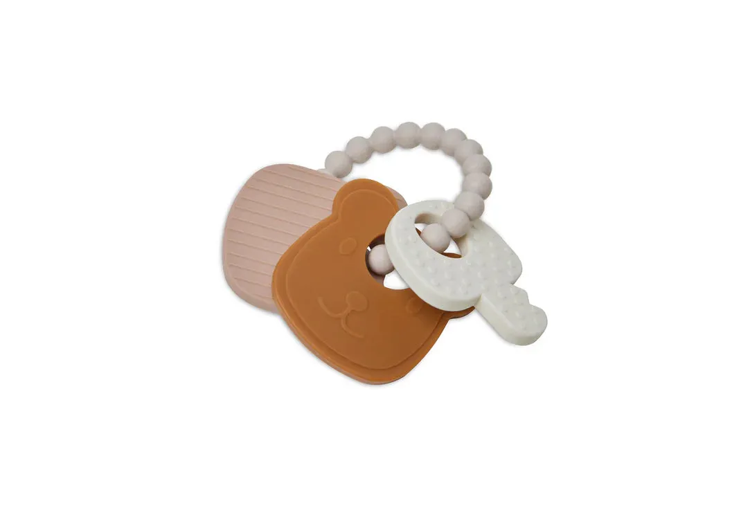 Silicon Teething Ring Keychain Teddy bear