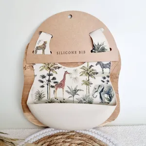 Silicone Pocket Bib / Jungle - Beige
