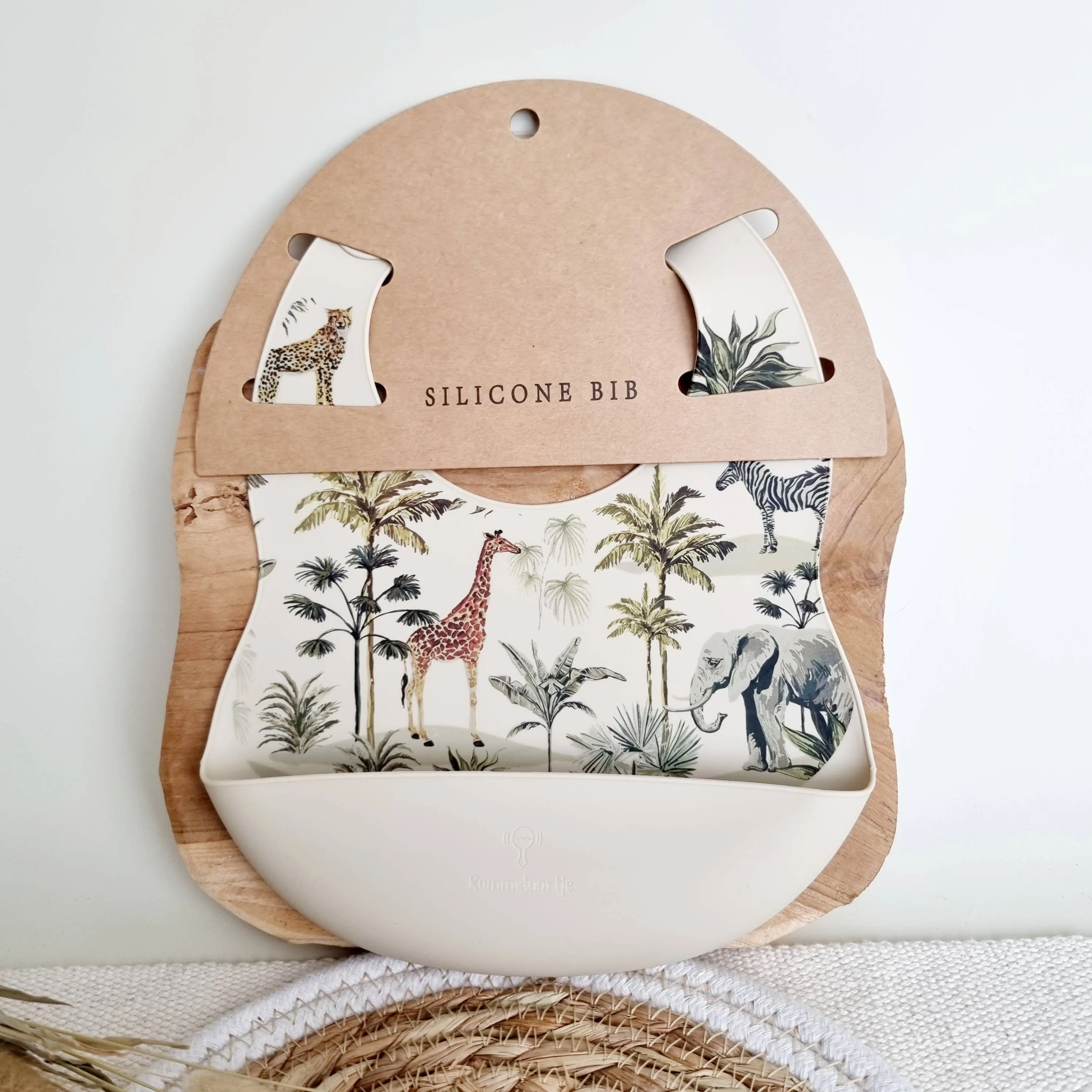 Silicone Pocket Bib / Jungle - Beige