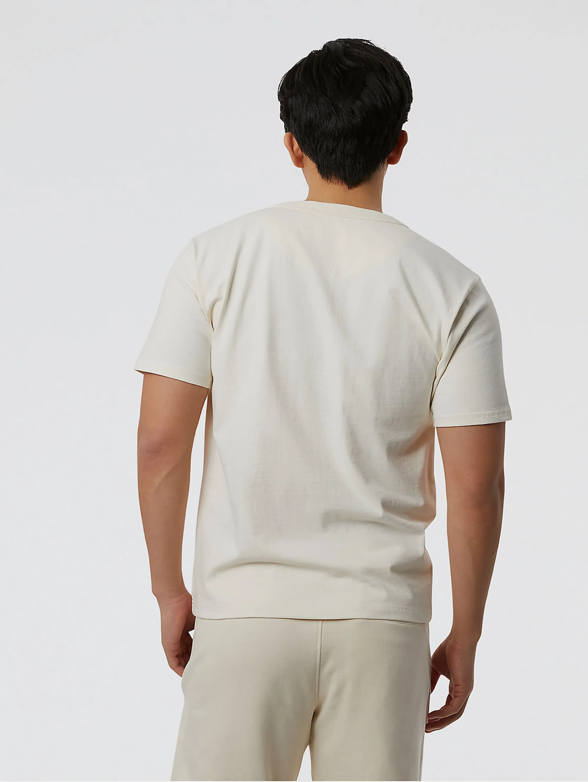 T-shirt con Taschino e Logo Crema