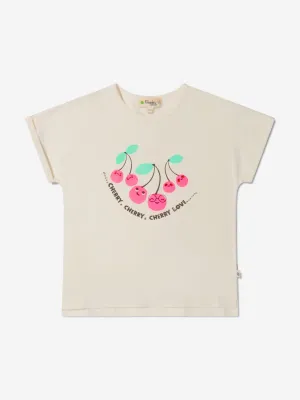 The Bonnie Mob Girls Organic Cotton Cherry Print T-Shirt