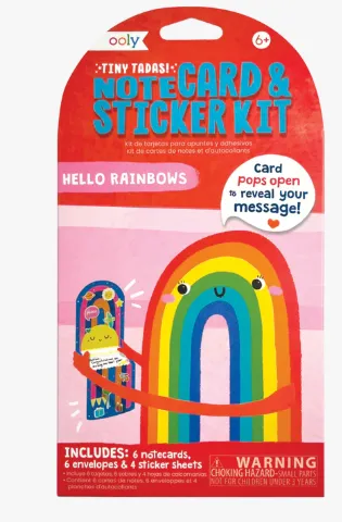 Tiny Tadas! Hello Rainbows Note Card & Sticker Set