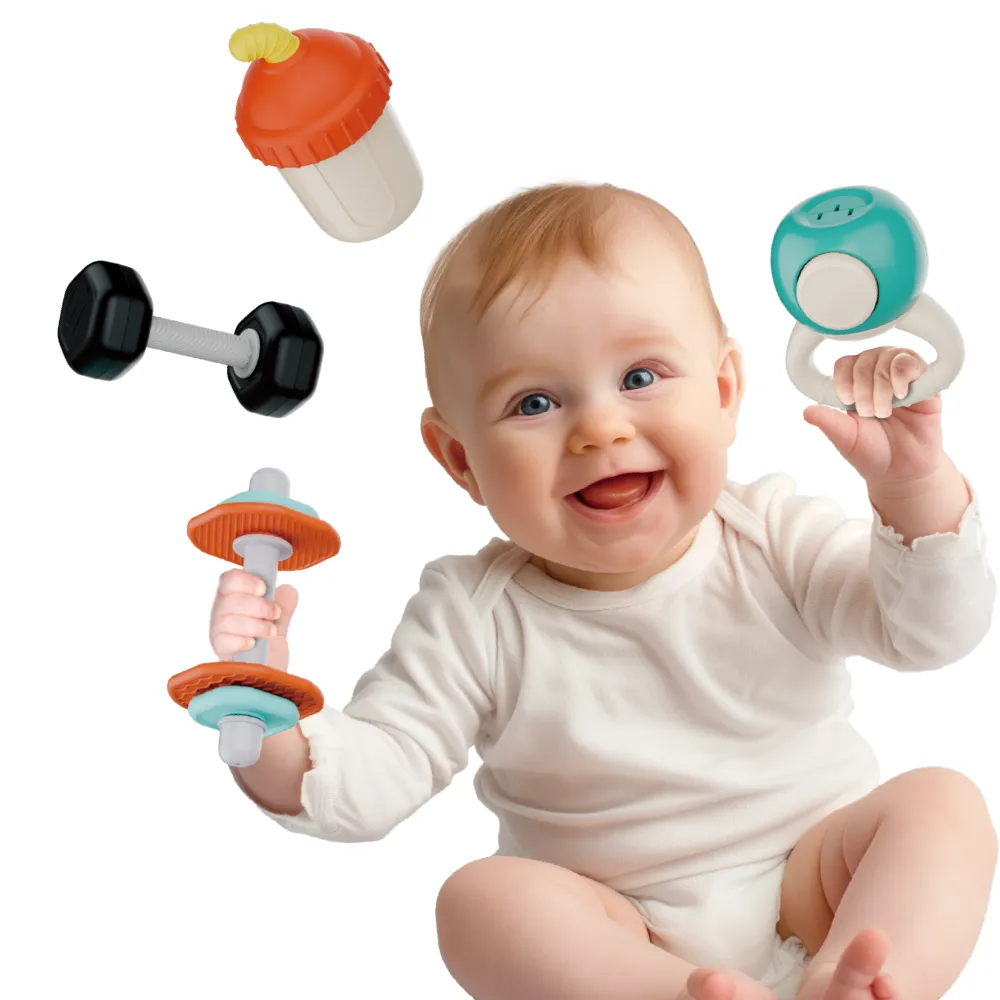Tiny Wonders™ Baby Rattles and Teether Set, 4pcs Gym Series
