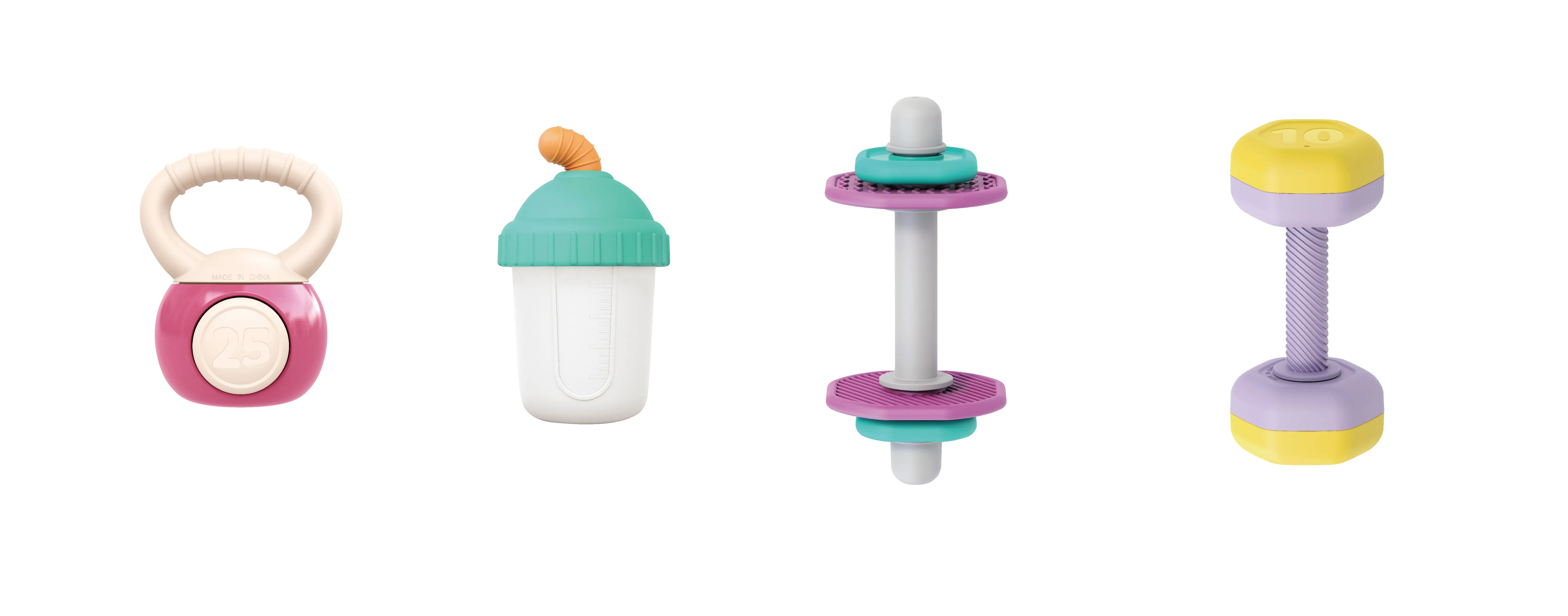 Tiny Wonders™ Baby Rattles and Teether Set, 4pcs Gym Series
