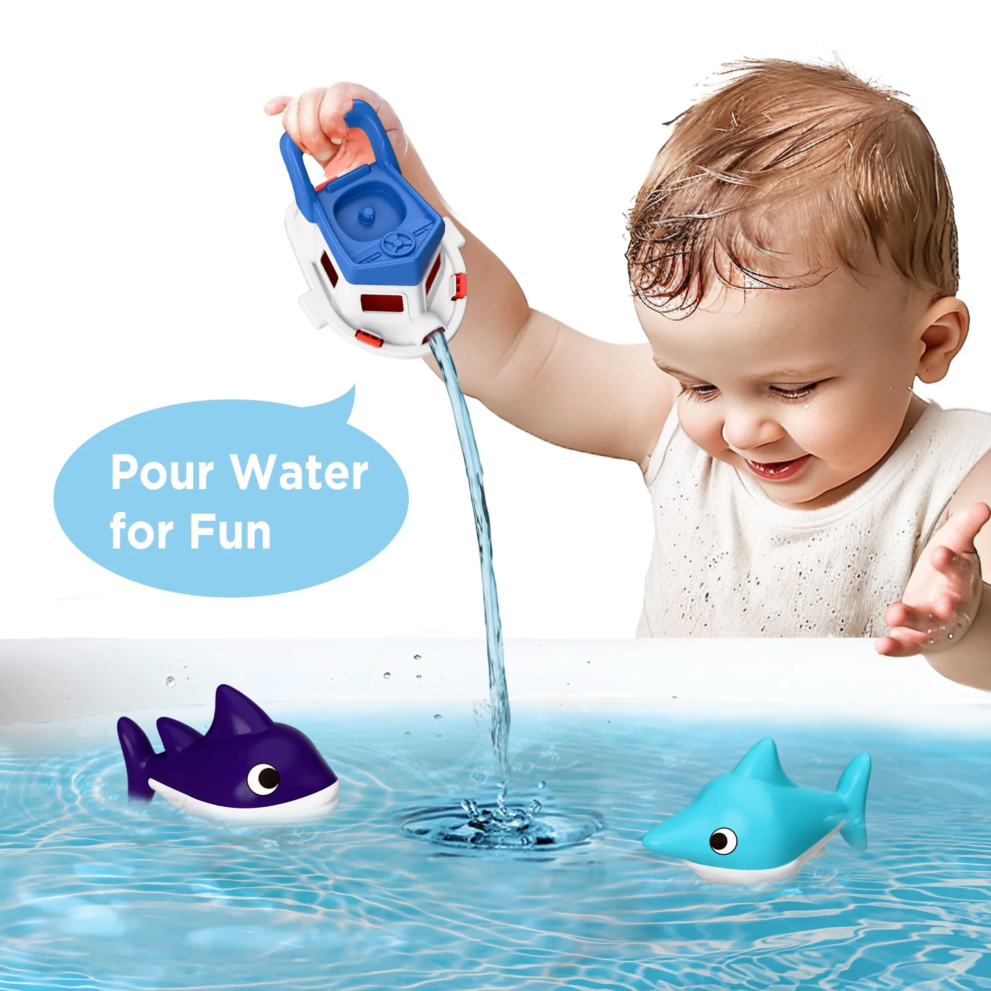 Toddler Boat Bath Toys, Baby Bathtub Shower Toy Set