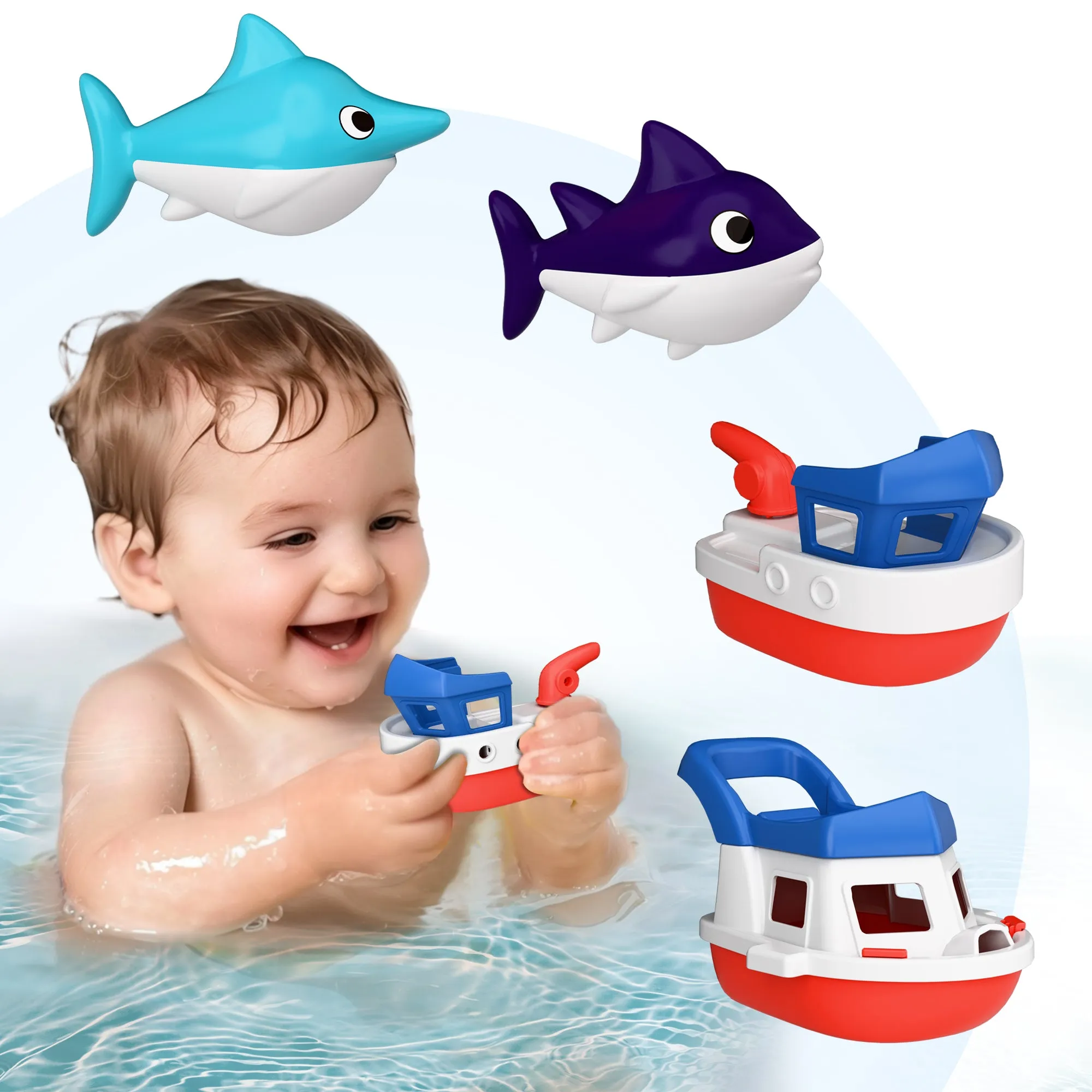Toddler Boat Bath Toys, Baby Bathtub Shower Toy Set