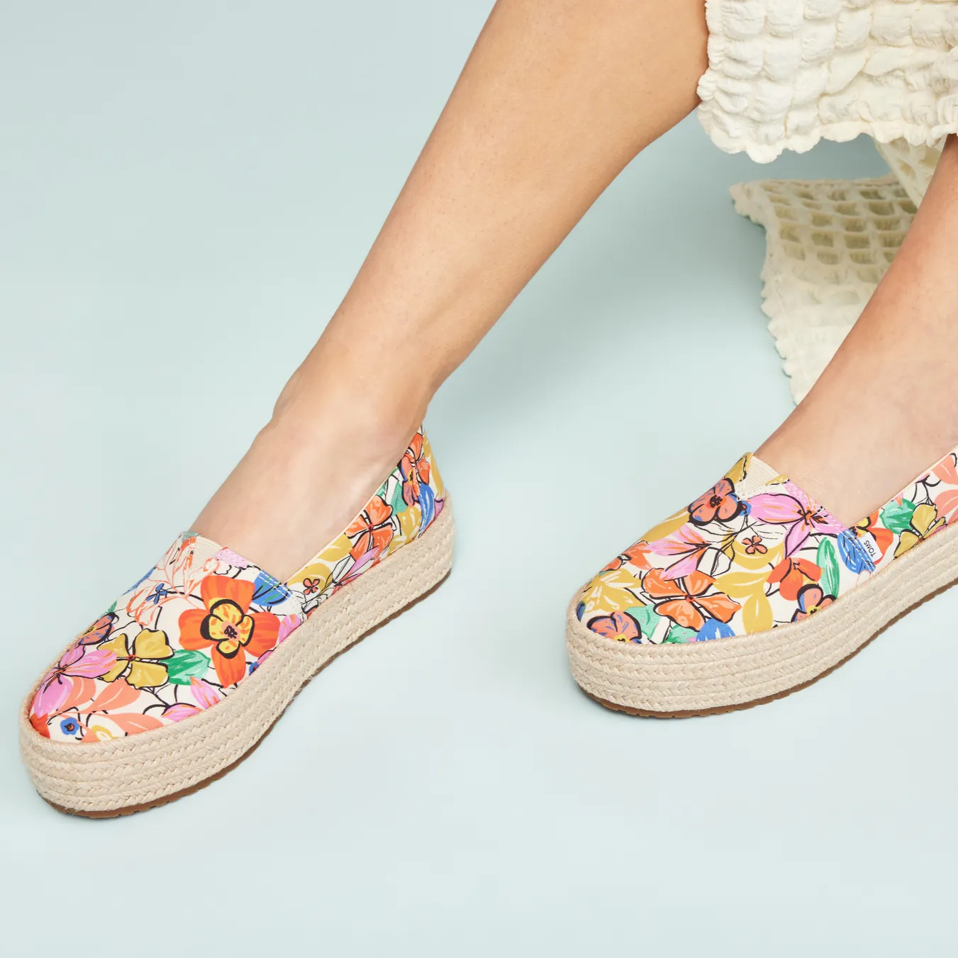 Valencia Painted Floral Platform Espadrille