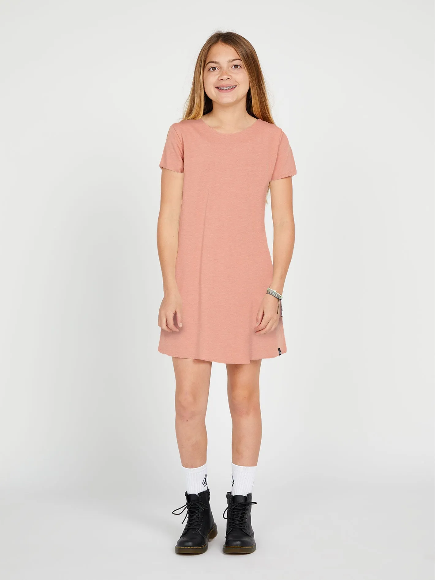 Volcom Girls High Wired Dress Light Mauve Volcom