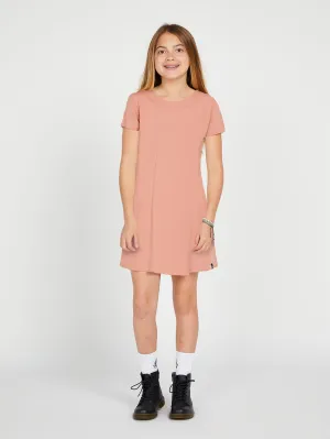 Volcom Girls High Wired Dress Light Mauve Volcom