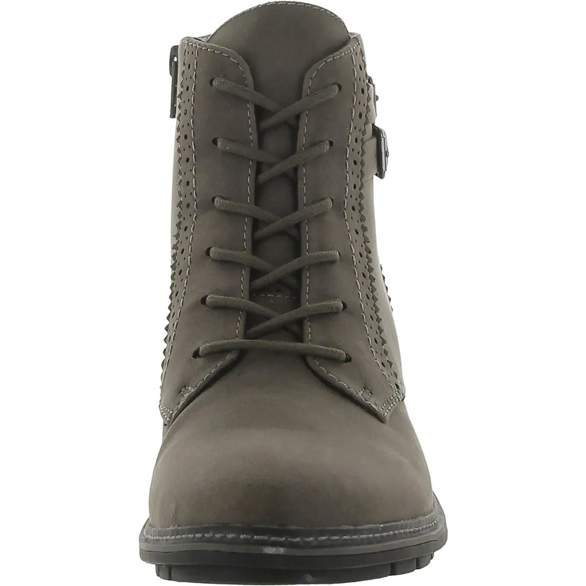 Womens Faux Leather Lace-Up Booties