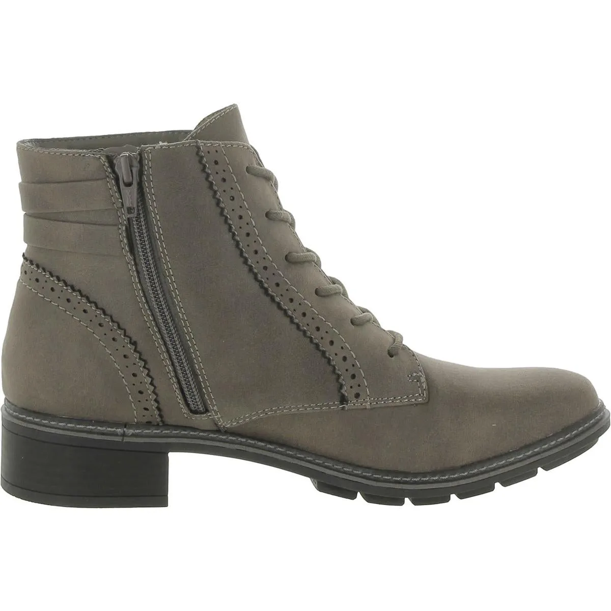 Womens Faux Leather Lace-Up Booties