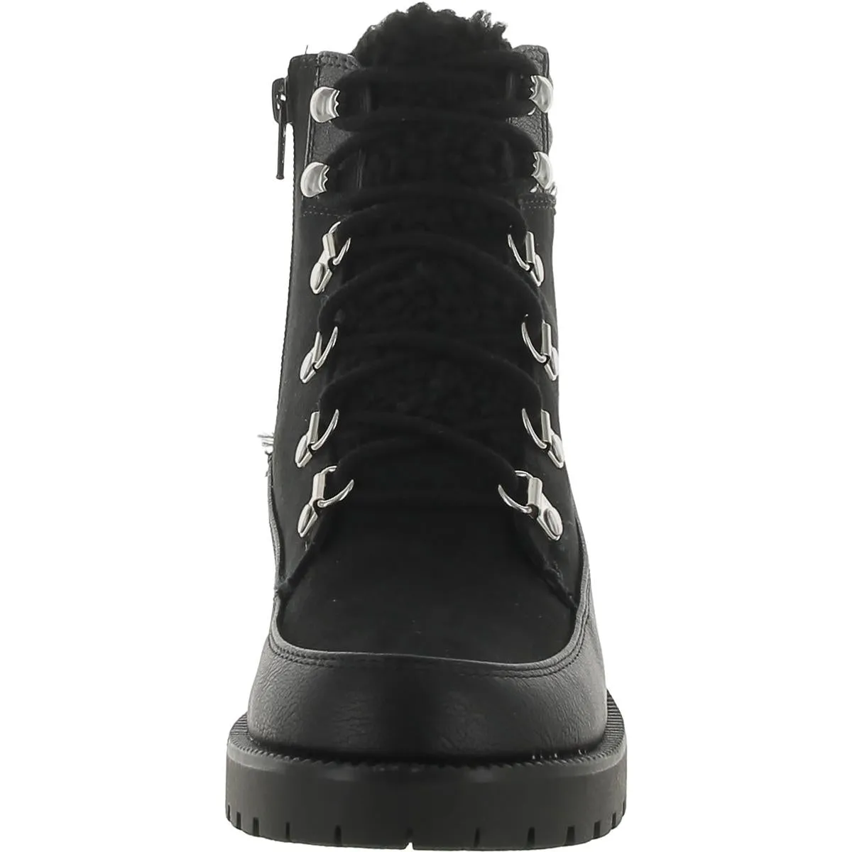 Womens Lace-Up Faux Leather Combat & Lace-Up Boots