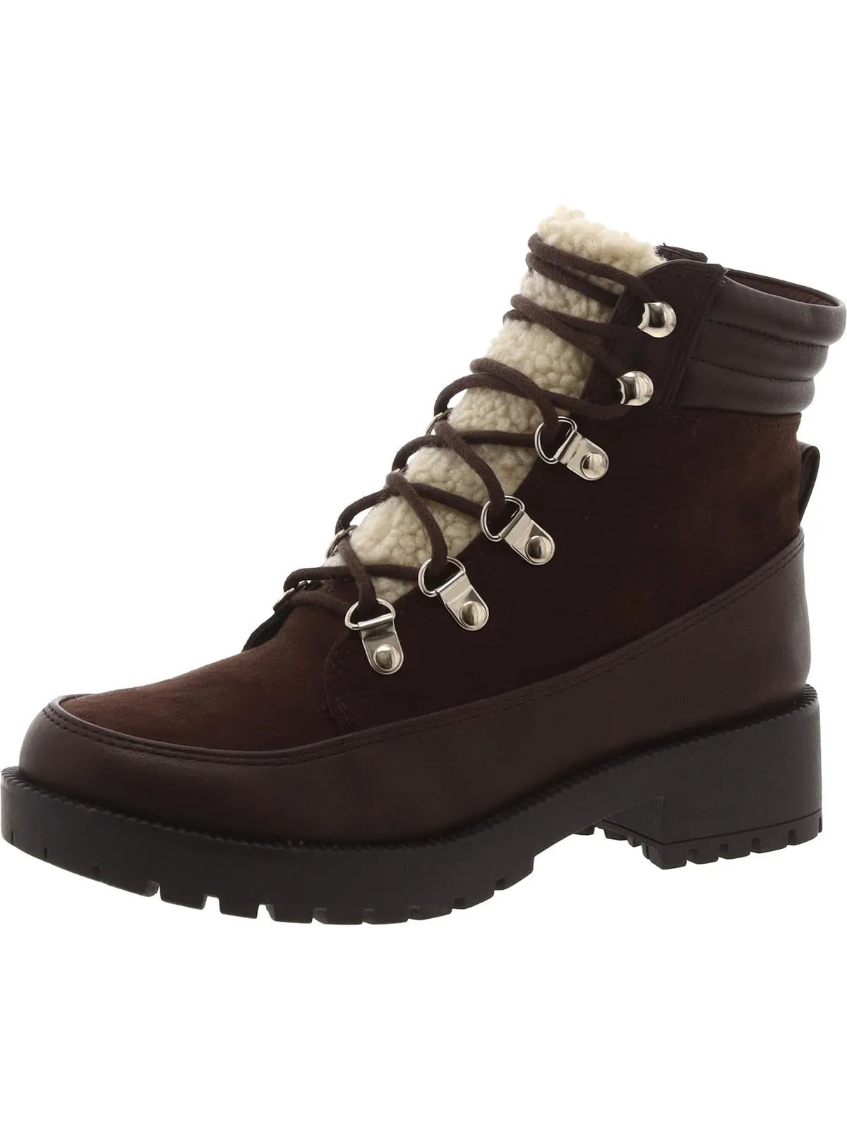 Womens Lace-Up Faux Leather Combat & Lace-Up Boots
