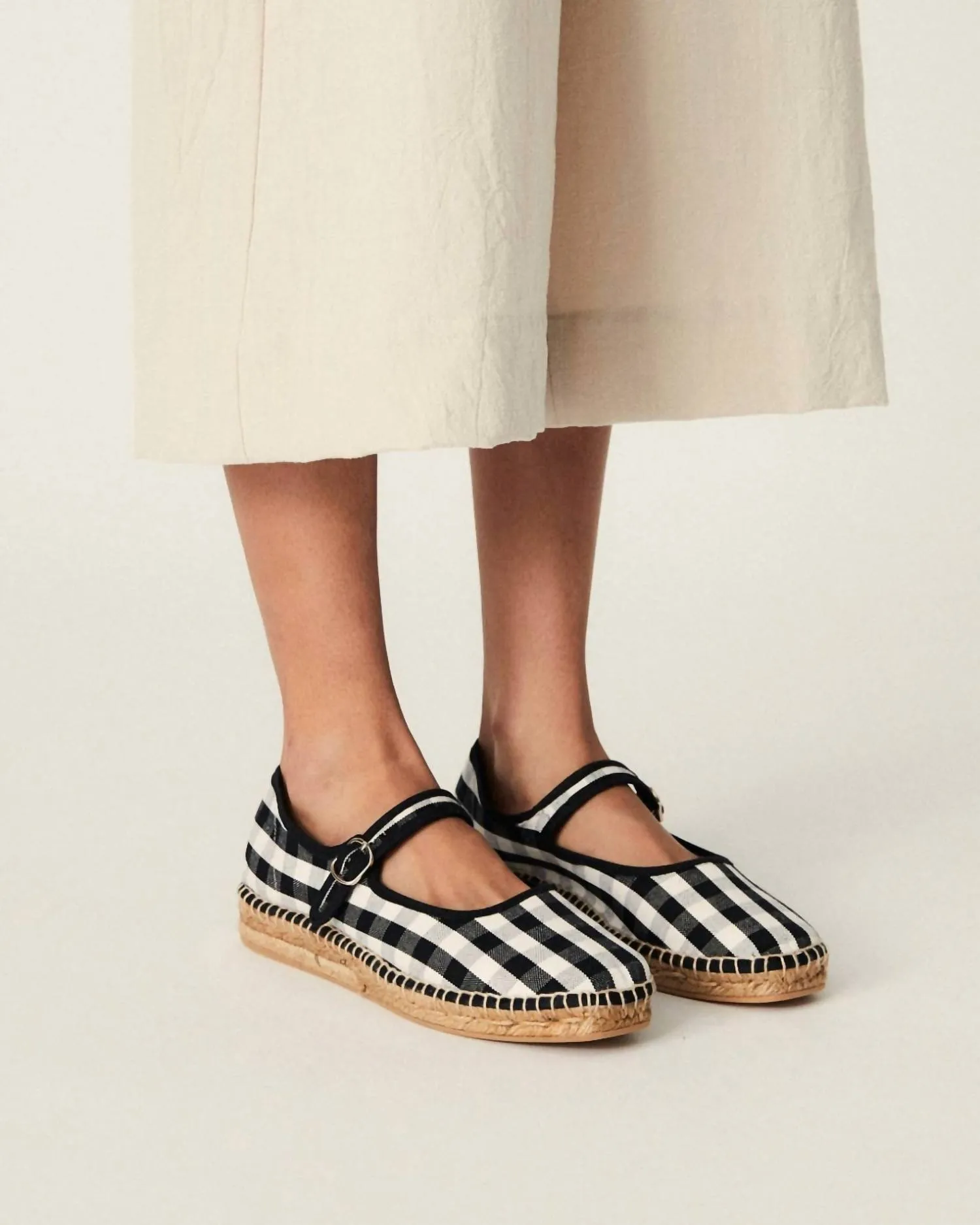 Women's Peonia Maryjane Espadrilles In Black Check