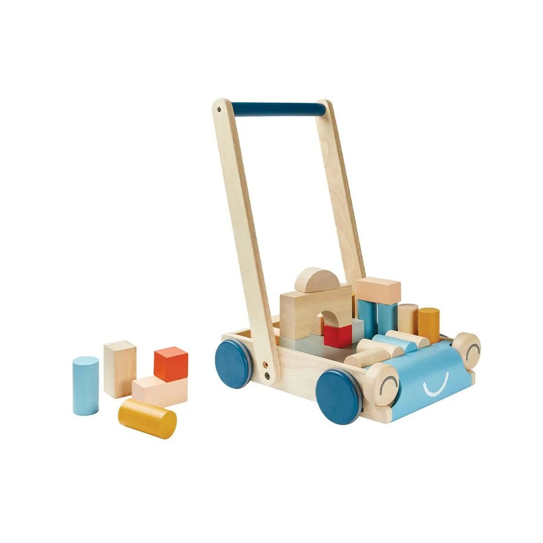Wooden Baby Walker & Block Set