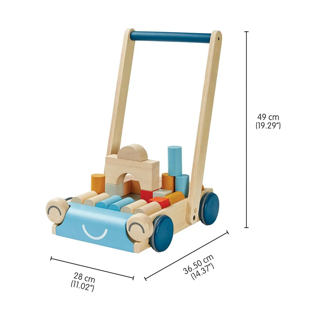 Wooden Baby Walker & Block Set