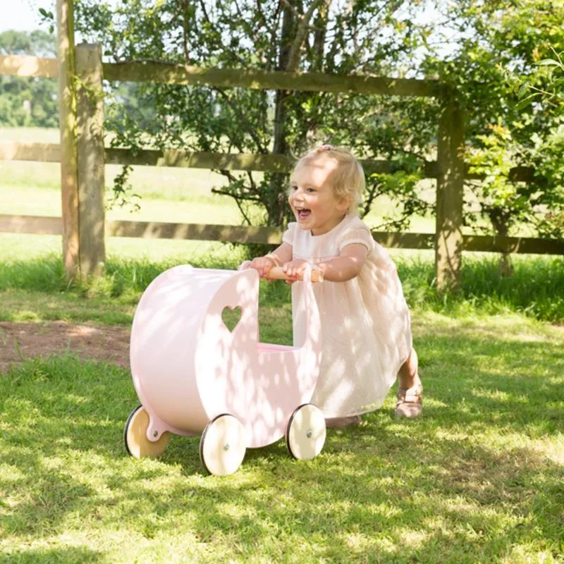 Wooden Pram - Pink
