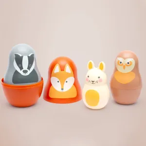 Woodland Friends Nesting Babies with Chiming Benji Bunny