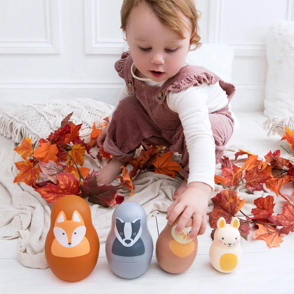 Woodland Friends Nesting Babies with Chiming Benji Bunny