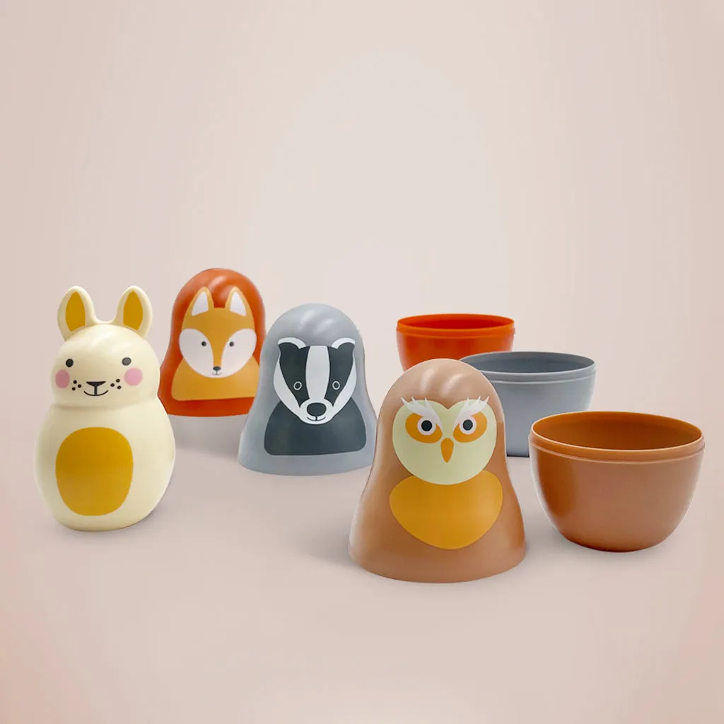 Woodland Friends Nesting Babies with Chiming Benji Bunny