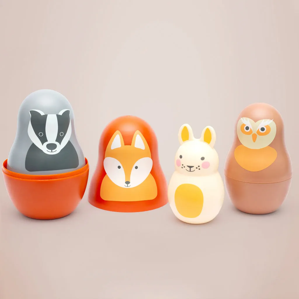 Woodland Friends Nesting Babies with Chiming Benji Bunny